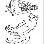 דף צביעה כיפה אדומה והזאב