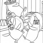 דף צביעה הפינגווינים מופיעים כליצנים