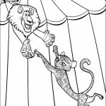 דף צביעה אלכס והחתול במופע אקרובטי