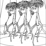 דף צביעה שלושה סוסים במופע