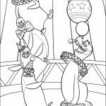 דף צביעה גלוריה והפינגווינים במופע אקרובטי