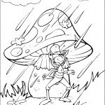 דף צביעה החרגול מסתתר מפני הגשם