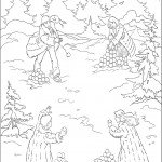 דף צביעה צאצאי פבנסי משחקים בשלג