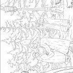 דף צביעה המכשפה הלבנה ביער הקסום