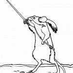 דף צביעה העכבר עם החרב מסייע לכספיון