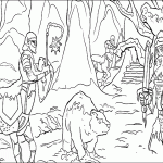 דף צביעה המכשפה הפכה חלק מהאסירים לאבנים