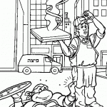 דף צביעה צבי הנינג'ה 3