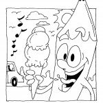 דף צביעה עיפרון וגלידה