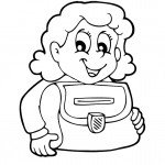 דף צביעה ילדה ותיק