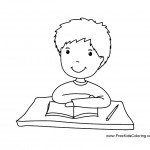 דף צביעה ילד מקשיב בכיתה