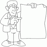 דף צביעה המורה מסביר