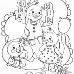 דף צביעה שלושת ילדיו של שרק משתעשעים