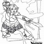דף צביעה פיונה נלחמת בלבוש אביר