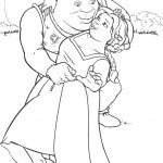 דף צביעה פיונה כעוגית רוקדת עם שרק