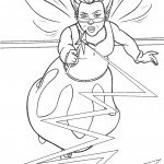 דף צביעה הפייה ומטה הקסם