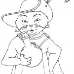 דף צביעה החתול במגפיים