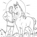 דף צביעה הנסיך מקסים וסוסו