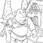 דף צביעה שרק והחמור בדרכם לטירה