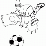 דף צביעה בארט בועט בכדור