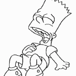 דף צביעה בארט סימפסון מתפוצץ מצחוק