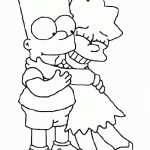 דף צביעה בארט זוכה לחיבוק אוהב