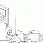 דף צביעה בארט נופל בחצר הבית