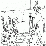 דף צביעה המכשפה לוכדת את הנסיך
