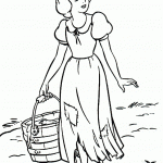 דף צביעה שלגיה נמלטת ליער