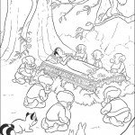 דף צביעה שלגיה שוכבת בארון המתים