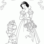 דף צביעה שלגיה מתחננת לגמד