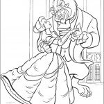 דף צביעה בל והחיה רוקדים