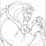 דף צביעה בל והחיה מאוהבים