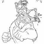 דף צביעה החיה מנסה להסתרק ולהסתפר