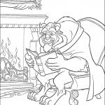 דף צביעה החיה קוראת ספר