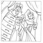 דף צביעה בל בוחרת שמלה מהארון