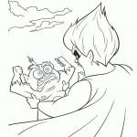 דף צביעה תגרה בין סינדרום לגיבורי העל