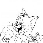 דף צביעה טום וג'רי אוכלים גלידה בהנאה