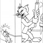 דף צביעה טום מאיים על ג'רי עם מערוך