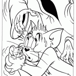 דף צביעה מישהו מאיים על טום וג'רי