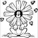 דף צביעה טום התחפש לפרח