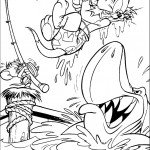 דף צביעה טום וג'רי דגים כריש