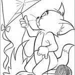 דף צביעה ג'רי מנסה להעיף עפיפון