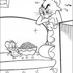 דף צביעה ג'רי אוכל לטום את הפופקורן