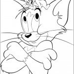 דף צביעה ג'רי טיפס על ראשו של טום