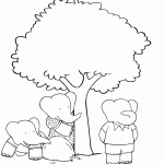 דף צביעה הפילונים משחקים במחבואים דף צביעה הפילונים משחקים במחבואים