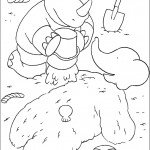 דף צביעה בבר והקרנף משחקים בחול דף צביעה בבר והקרנף משחקים בחול