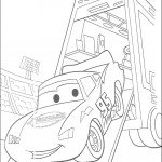 דף צביעה ספידי מקווין מורד ממשאית הגרר