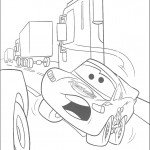 דף צביעה ספידי מקווין מחליק על הכביש