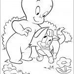 דף צביעה קספר מלטף את הכלב וולפי