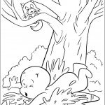 דף צביעה קספר נופל לשלולית